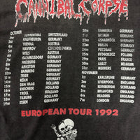 カンニバル・コープス 1992 ヨーロッパツアー ヴィンテージ Tシャツ