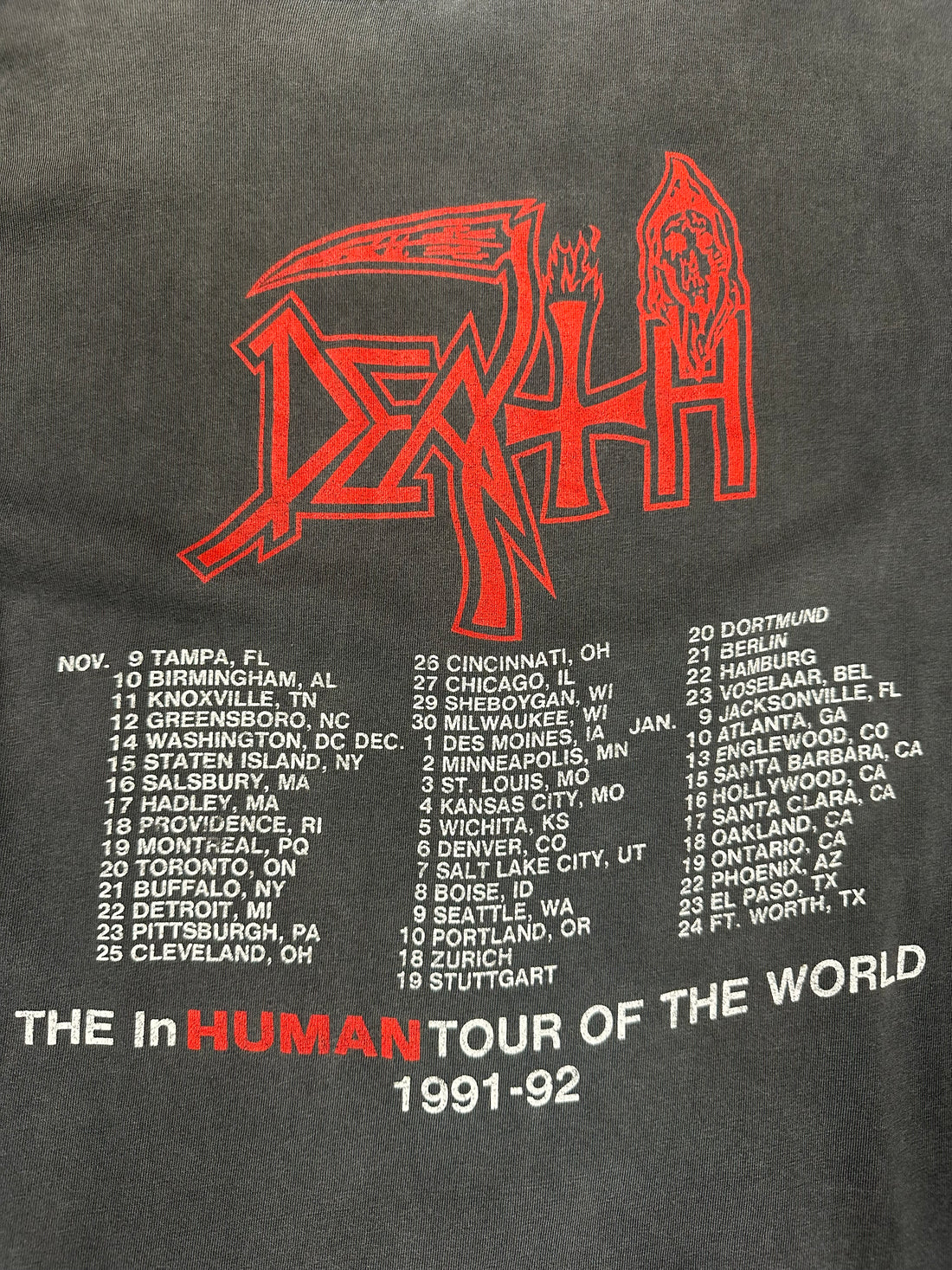 1991年ヴィンテージ デス・ヒューマン Tシャツ