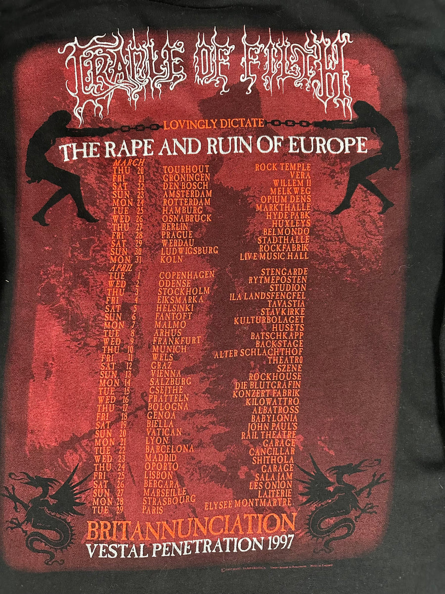 ヴィンテージ 1997 Cradle of Filth Ruin Of Europe ロングスリーブ