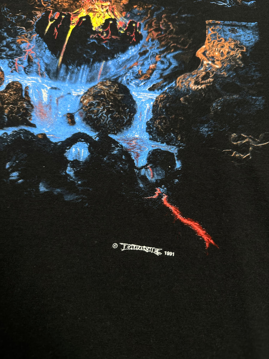 1991年ヴィンテージ「エントゥームド・クランデスティン」Tシャツ