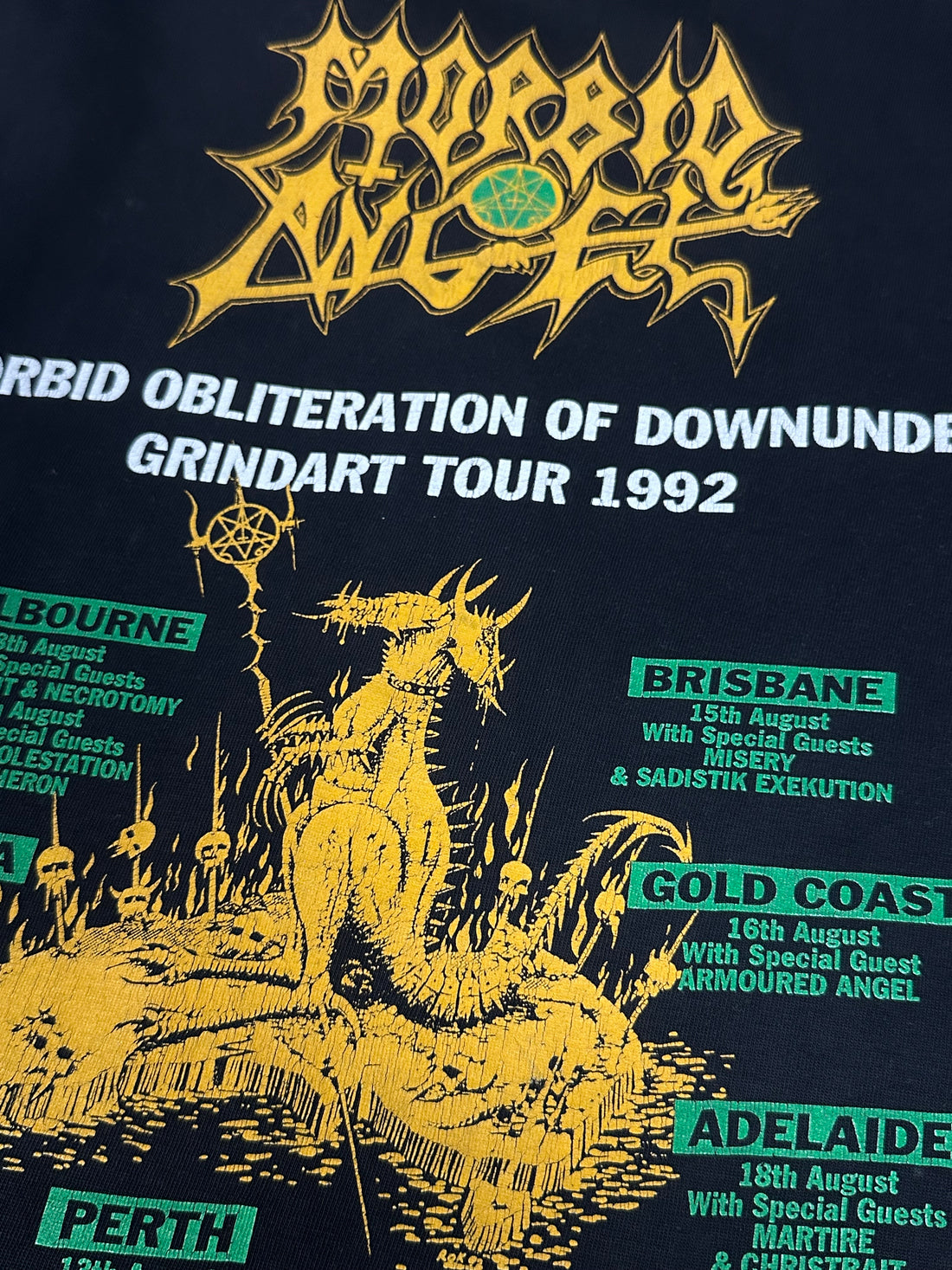 ヴィンテージ 1992 モービッド・エンジェル オーストラリアツアー Tシャツ