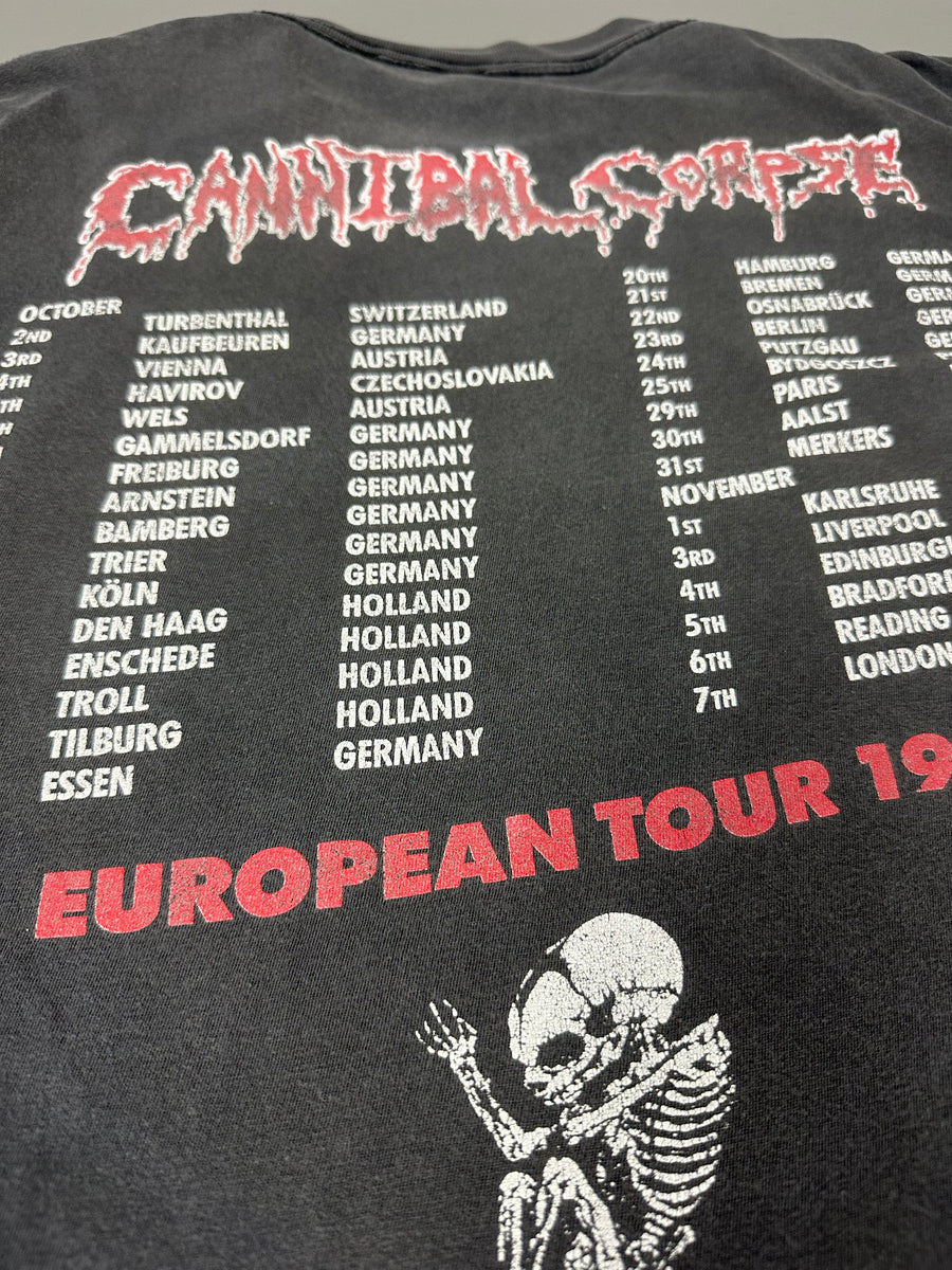 ヴィンテージ 1992 カンニバル・コープス ユーロツアー Tシャツ
