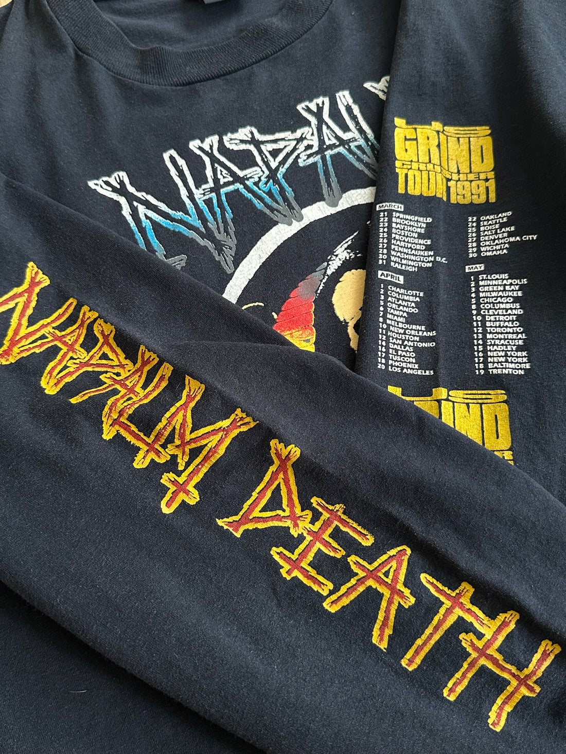 Vintage 1991 Napalm Death US Tour Longsleeve