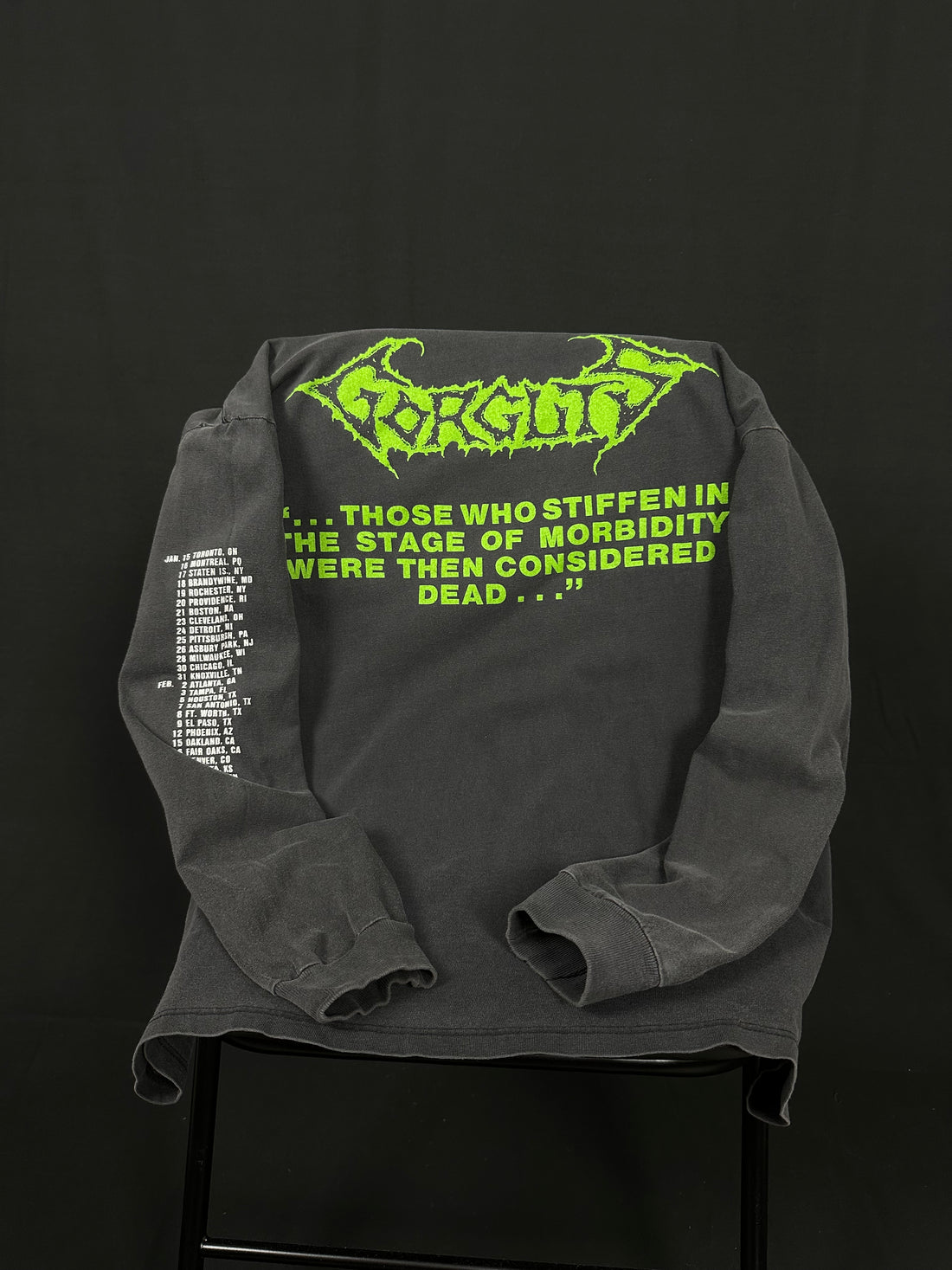 ヴィンテージ 1992 Gorguts ツアー ロングスリーブ