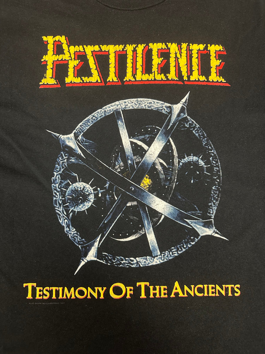 Vintage 1991 Pestilence Testimony Ancients T-Shirt