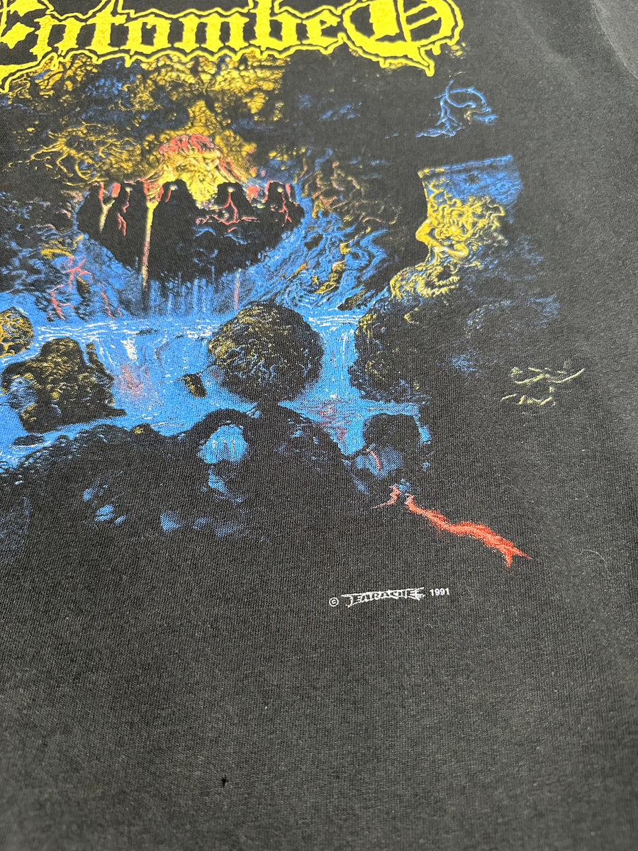 1991年ヴィンテージ「エントゥームド・クランデスティン」Tシャツ