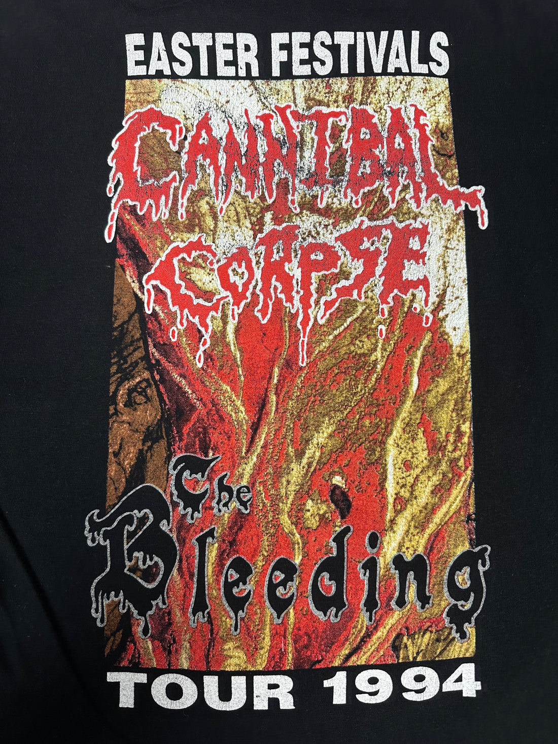 Vintage 1994 Cannibal Corpse Bleeding Easter Festivals T-Shirt
