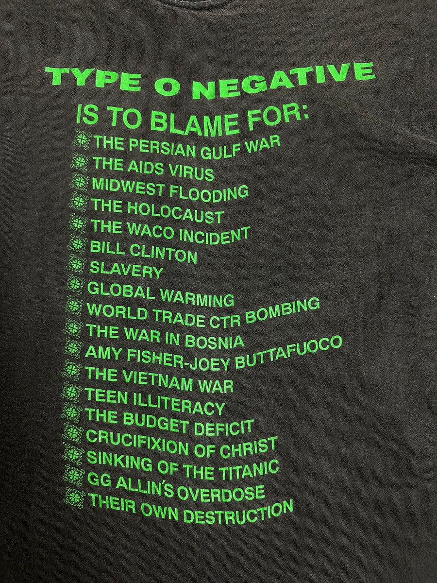 ヴィンテージ 1993 タイプ O ネガティブ ブラッディ キッス Tシャツ