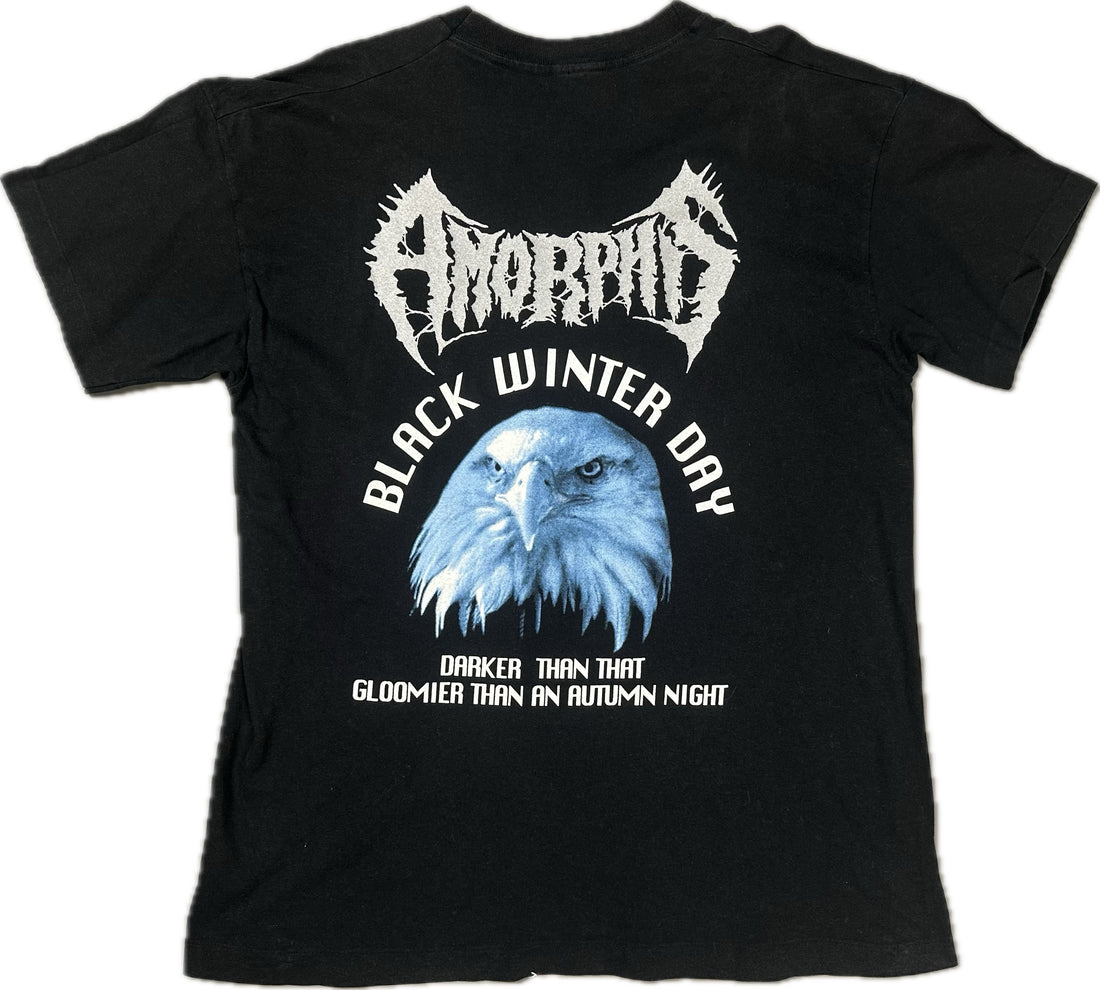 ヴィンテージ 1994 アモルフィス ブラック ウィンター デイ Tシャツ