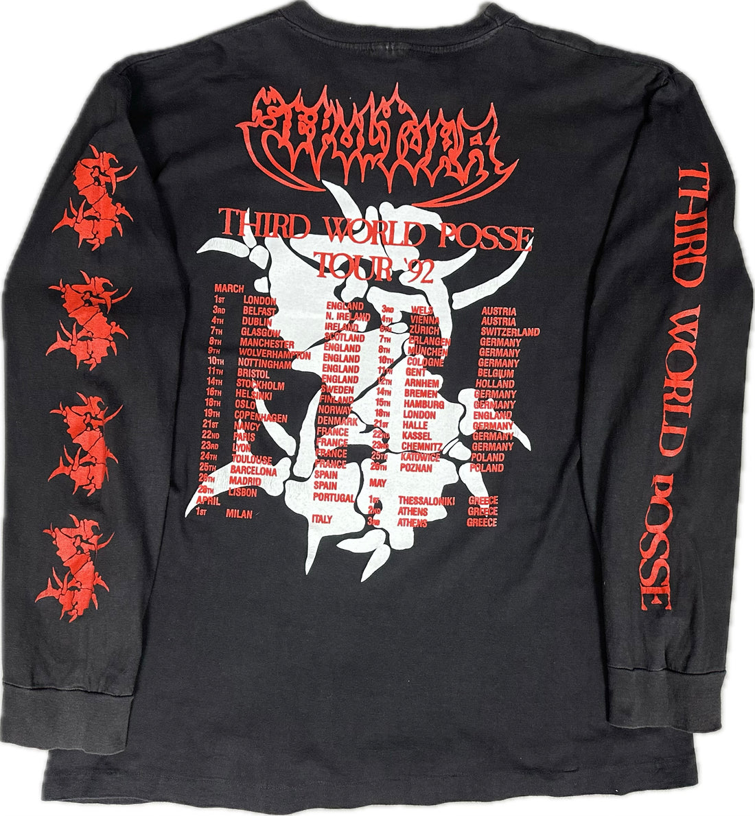 ヴィンテージ 1992 セパルトゥラ サード・ワールド・ポッセ ロングスリーブ