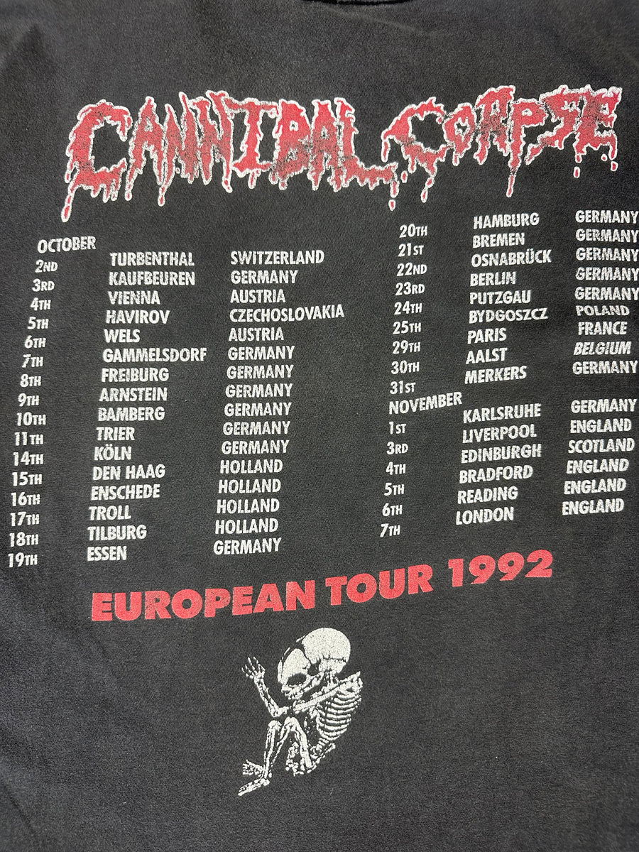 ヴィンテージ 1992 カンニバル・コープス ユーロツアー Tシャツ