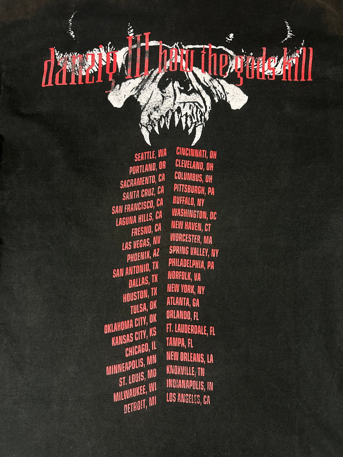 1992年ヴィンテージ ダンジグ ハウ・ザ・ゴッド・キルズ Tシャツ