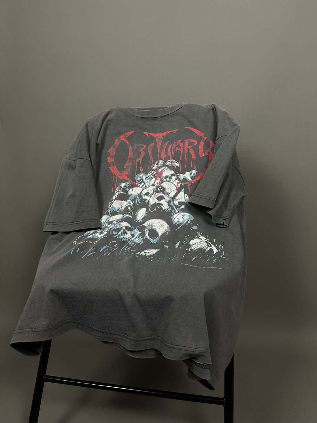 1991年 死亡記事 頭蓋骨の山 ヴィンテージTシャツ