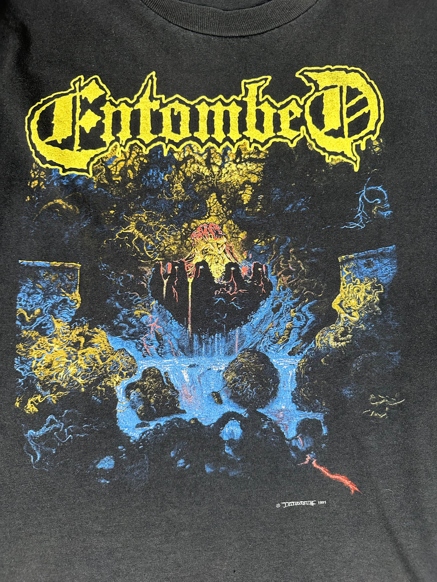 1991年ヴィンテージ「エントゥームド・クランデスティン」Tシャツ