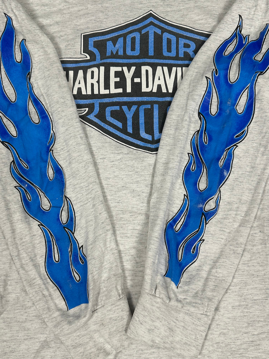 Vintage 1990s Harley Davidson Blue Flames Longsleeve