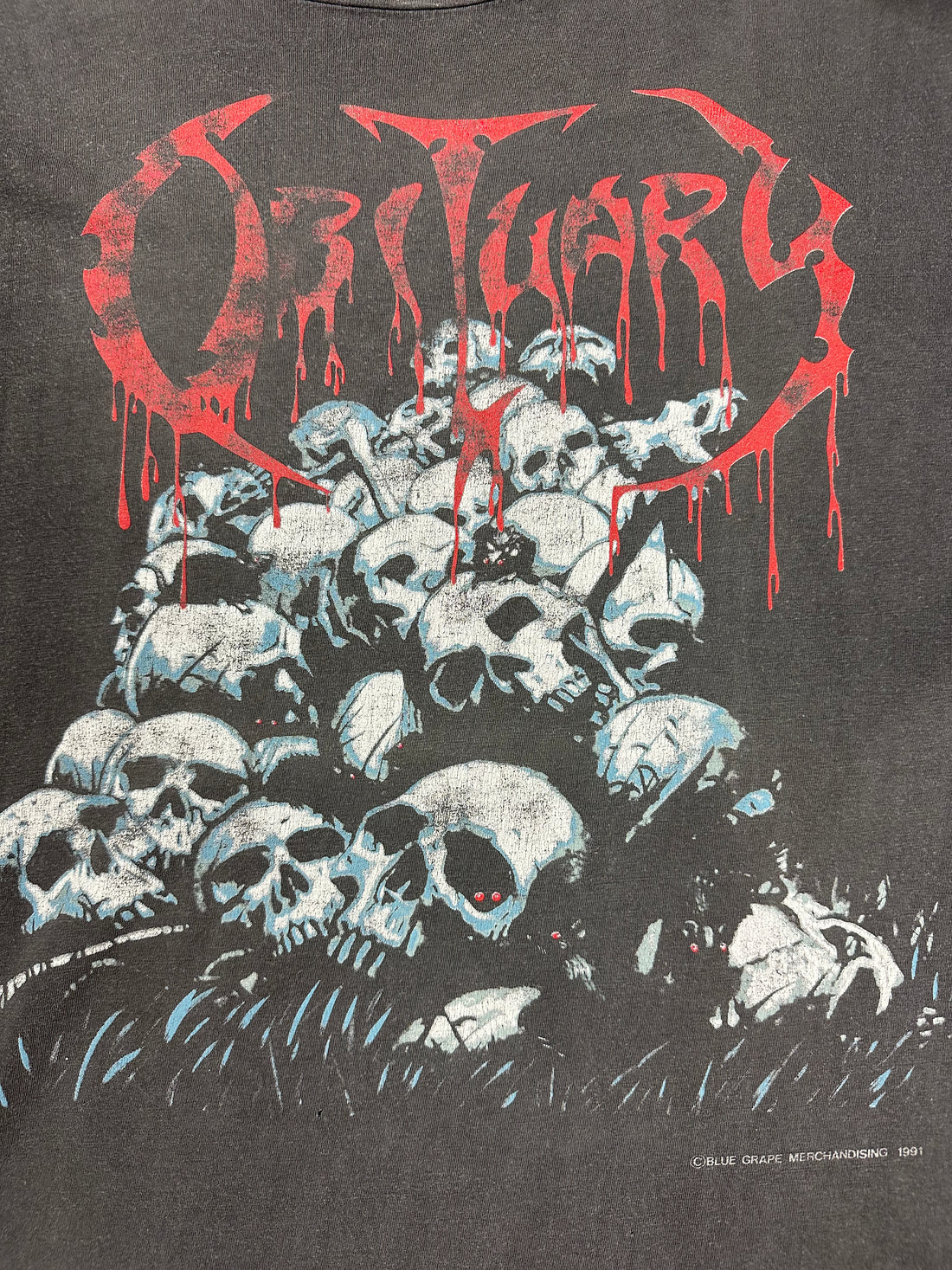 1991年 死亡記事 頭蓋骨の山 ヴィンテージTシャツ