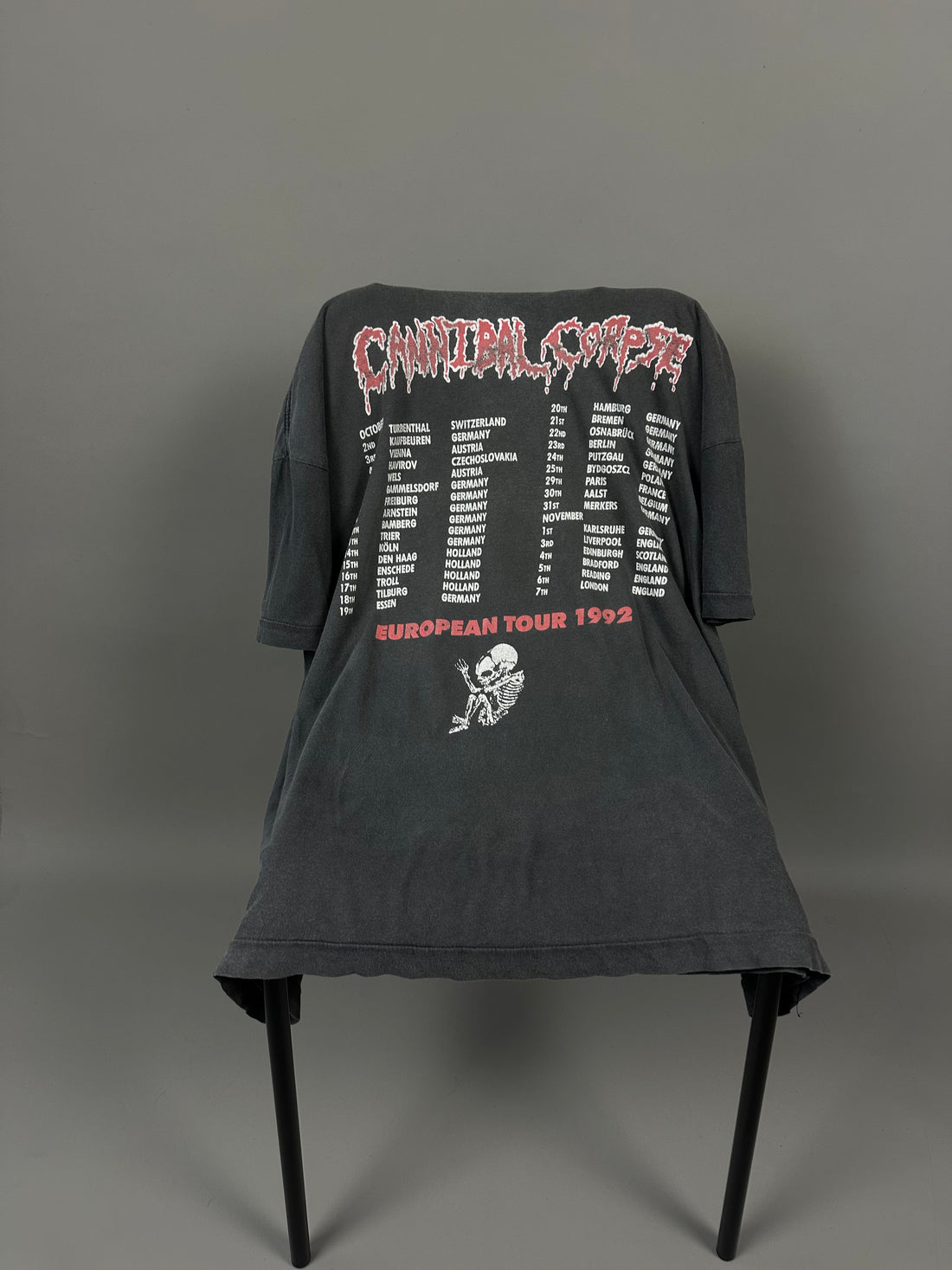 ヴィンテージ 1992 カンニバル・コープス ユーロツアー Tシャツ