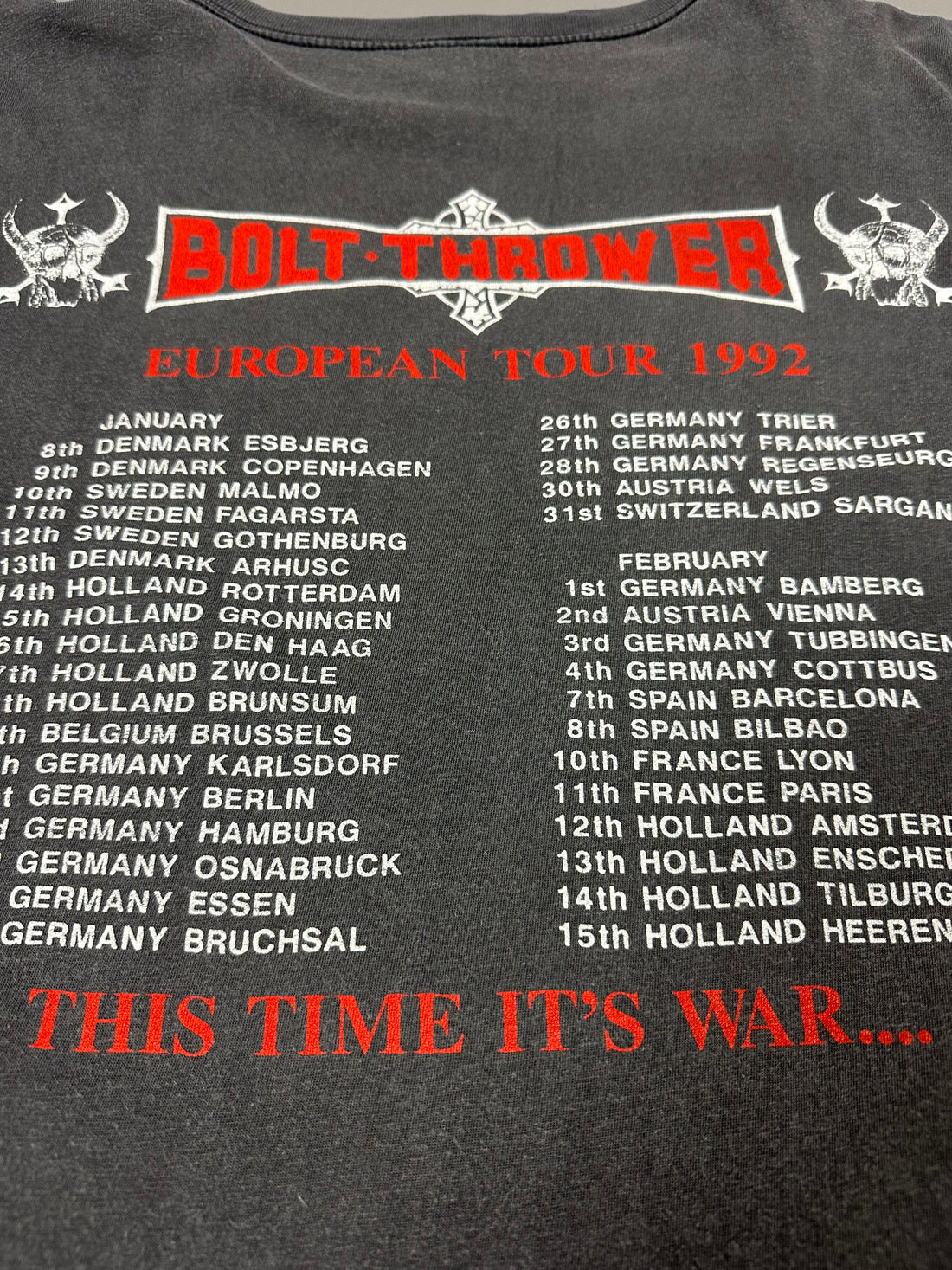ボルトスローワー 1992 ヨーロピアンツアー ヴィンテージ Tシャツ