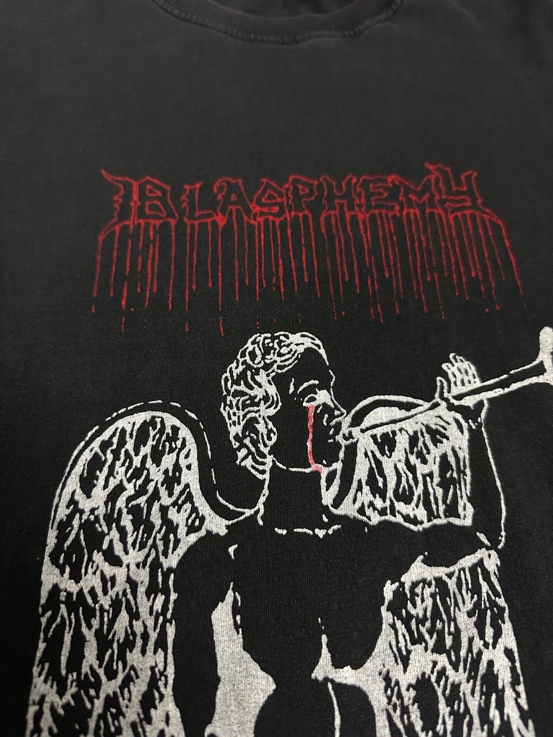 1990年代のヴィンテージ「冒涜の血　祭壇に血を流す」Tシャツ