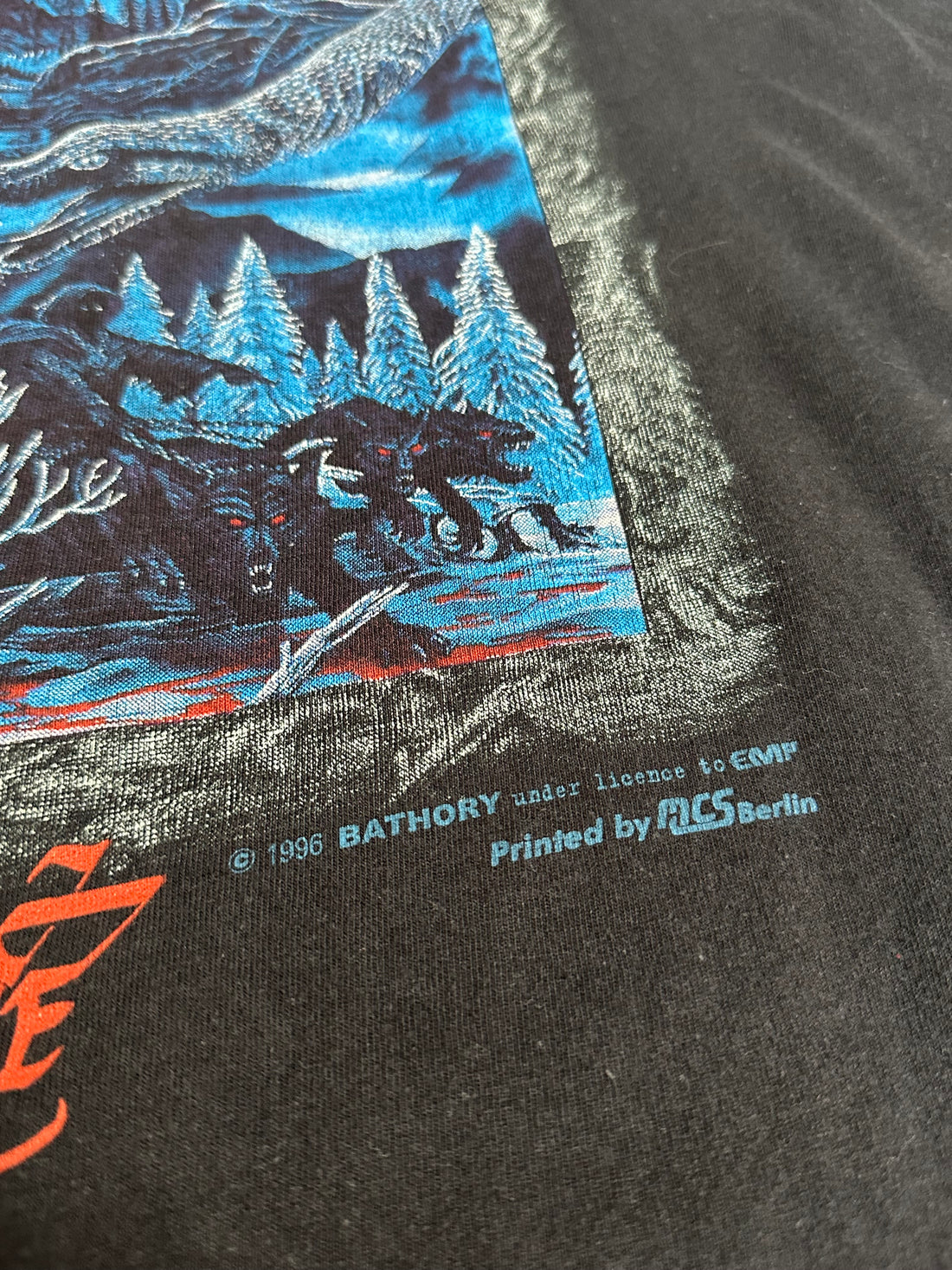 Vintage 1996 Bathory Fire On Ice T-Shirt