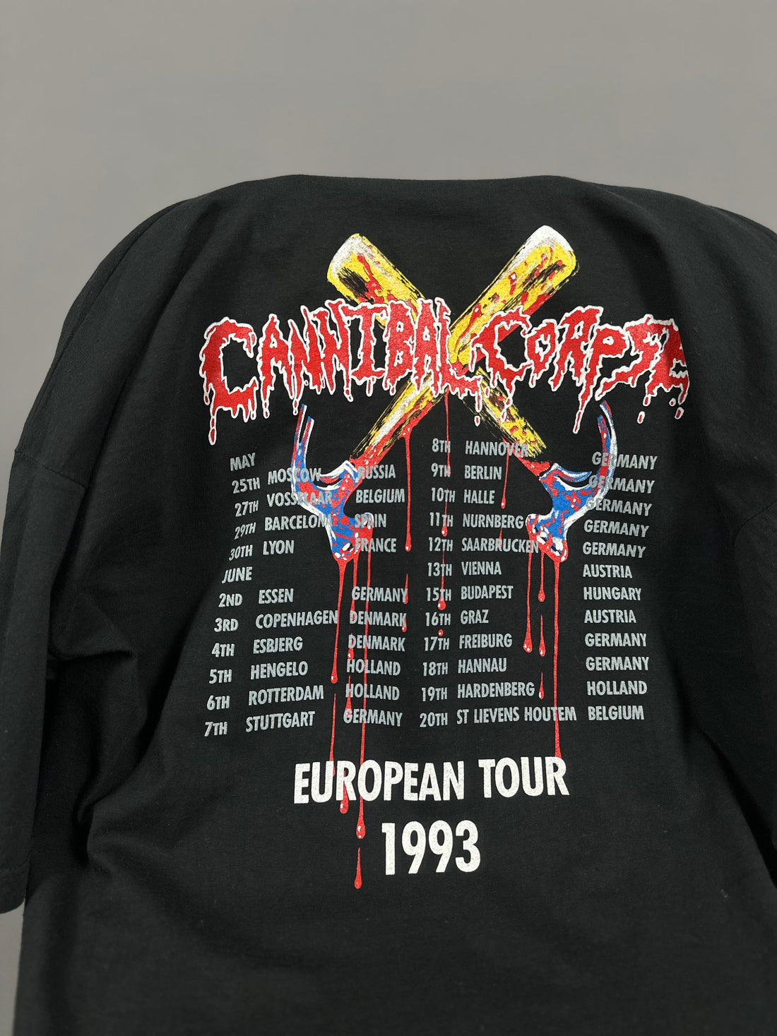 Vintage 1993 Cannibal Corpse Hammer Smashed Face T-Shirt