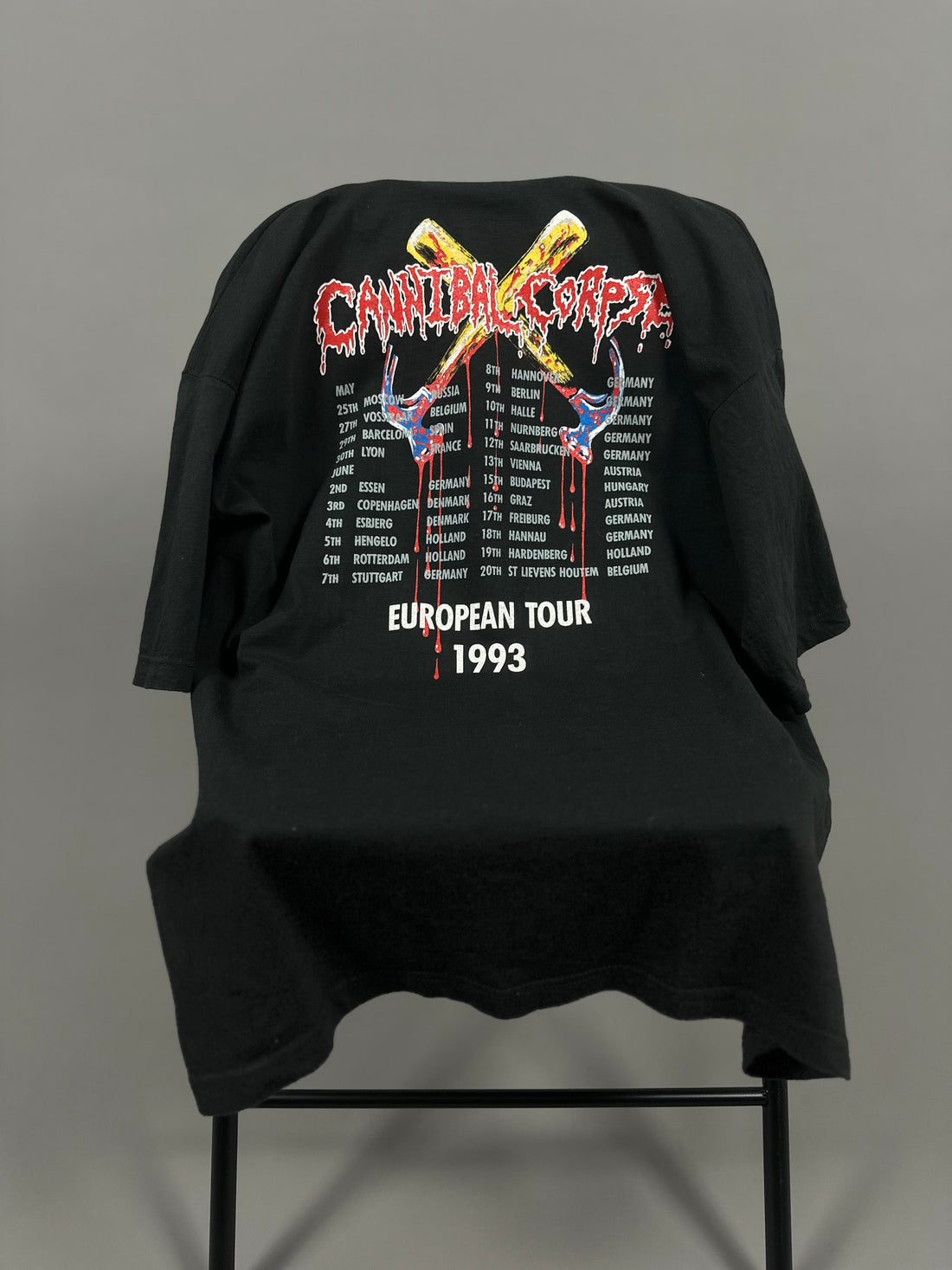 Vintage 1993 Cannibal Corpse Hammer Smashed Face T-Shirt