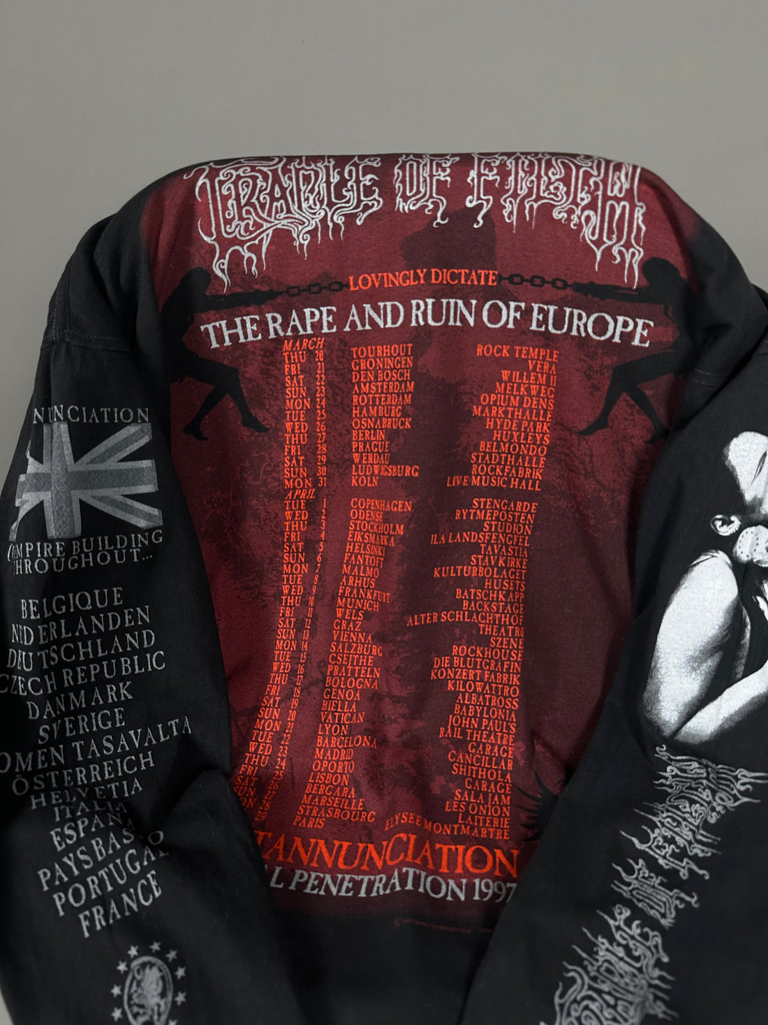 ヴィンテージ 1997 Cradle of Filth Ruin Of Europe ロングスリーブ