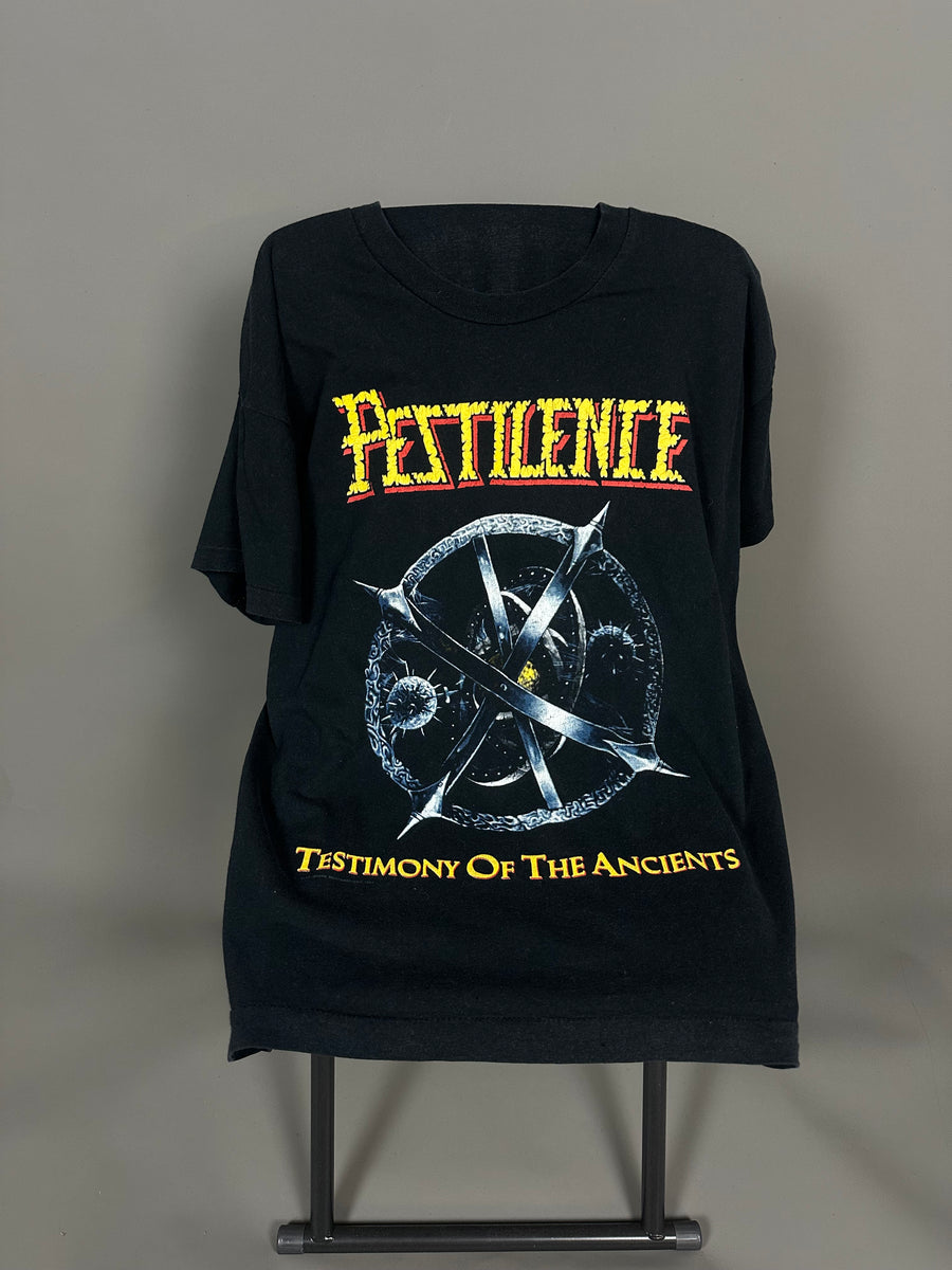 Vintage 1991 Pestilence Testimony Ancients T-Shirt