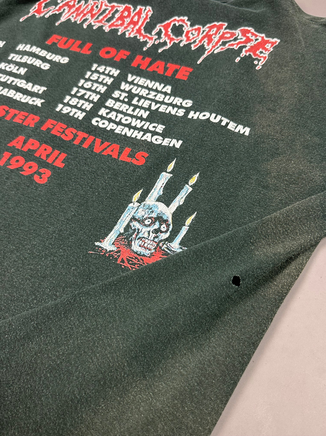 カンニバル・コープス 1993 フル・オブ・ヘイト イースター・フェスティバル ヴィンテージ Tシャツ