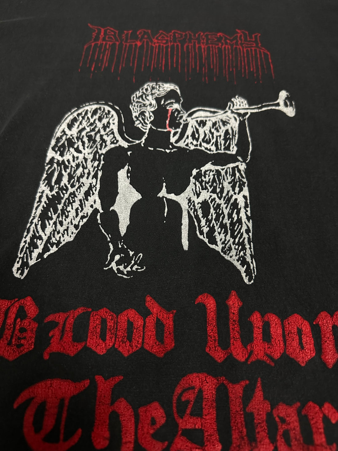 1990年代のヴィンテージ「冒涜の血　祭壇に血を流す」Tシャツ