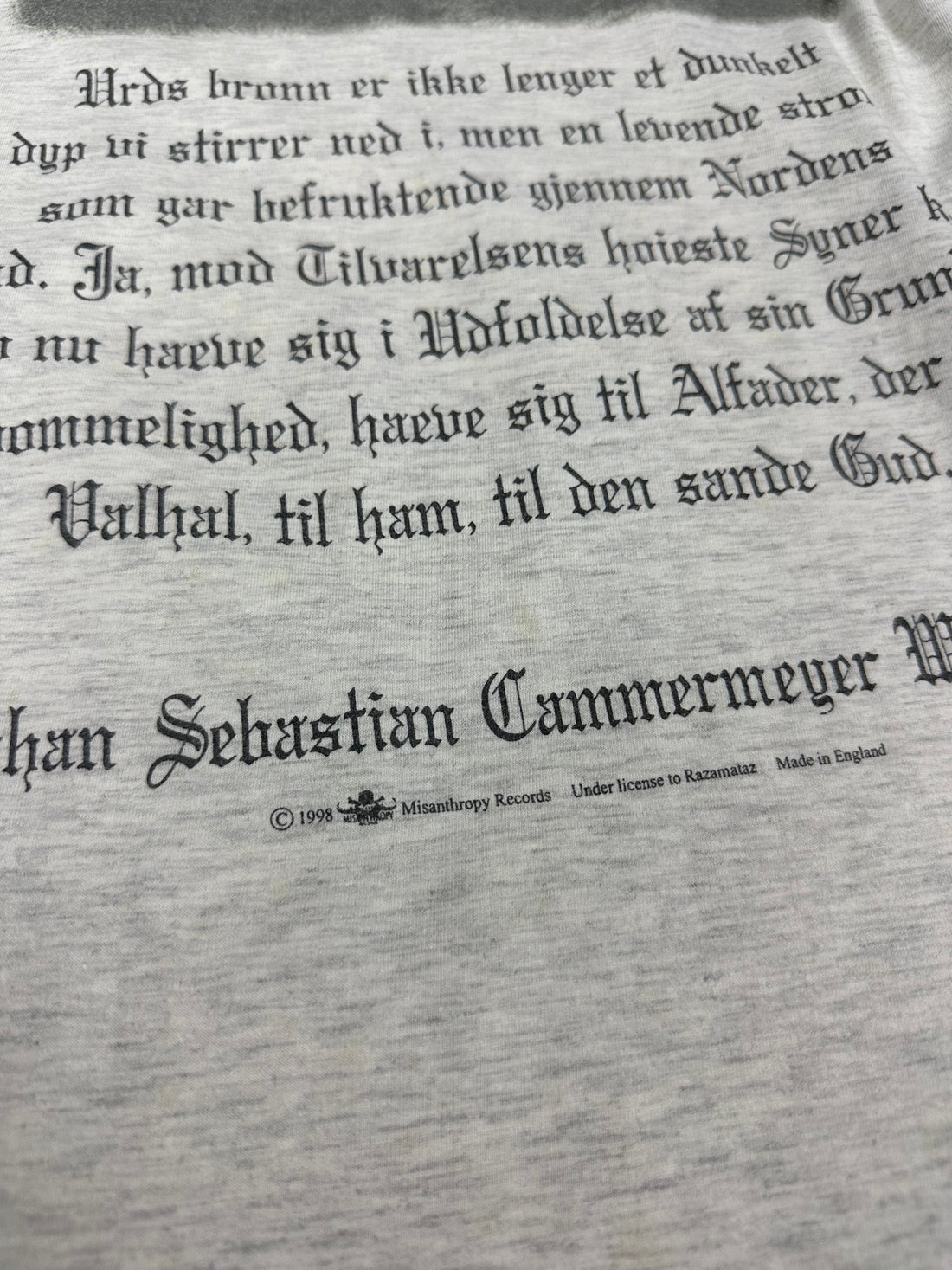 Burzum 1998 Filosofem ヴィンテージ T シャツ