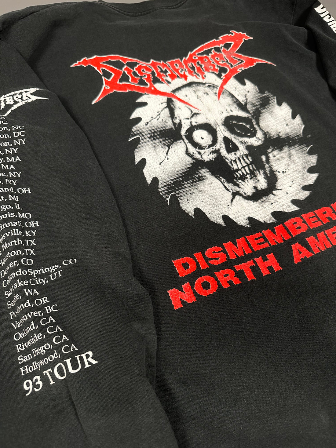ヴィンテージ 1993 ディスメンバー 北米ツアー ロングスリーブ