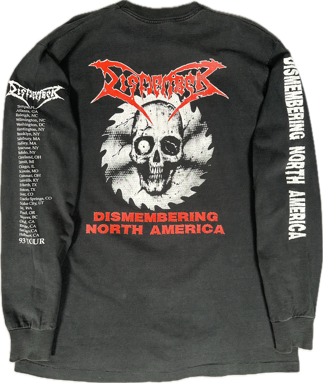 ヴィンテージ 1993 ディスメンバー 北米ツアー ロングスリーブ