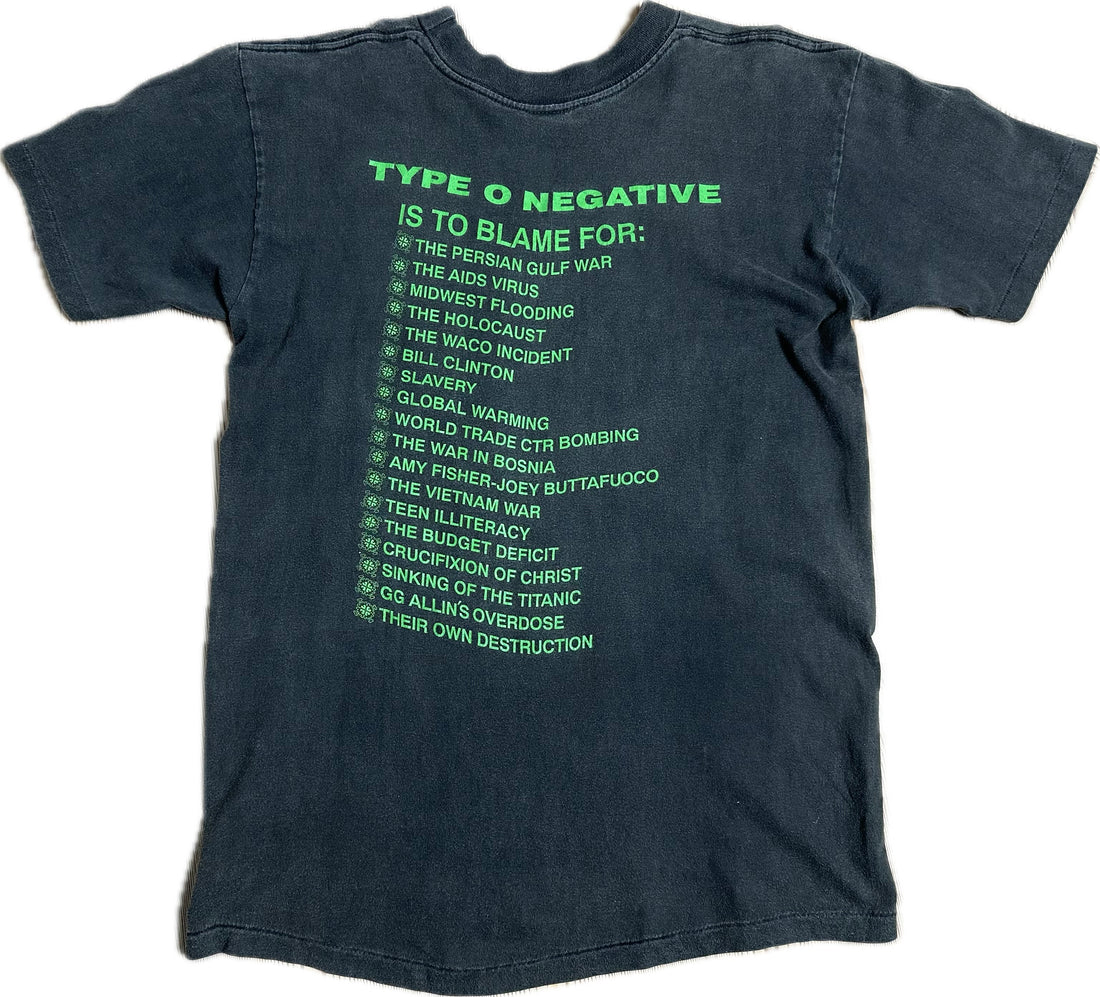 ヴィンテージ 1993 タイプ O ネガティブ ブラッディ キッス Tシャツ