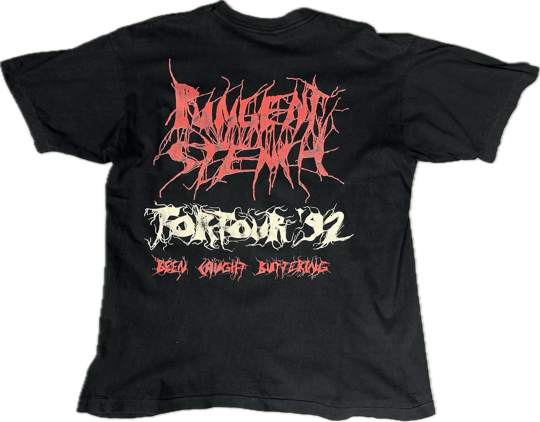 1992年ヴィンテージ「Pungent Stench Been Caught Buttering」Tシャツ