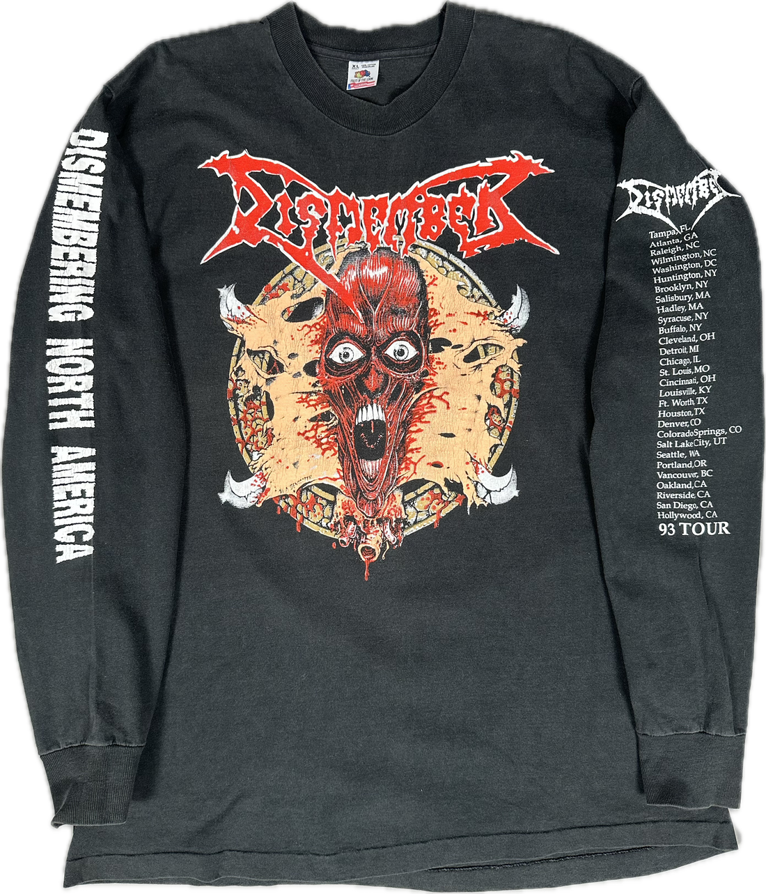 ヴィンテージ 1993 ディスメンバー 北米ツアー ロングスリーブ
